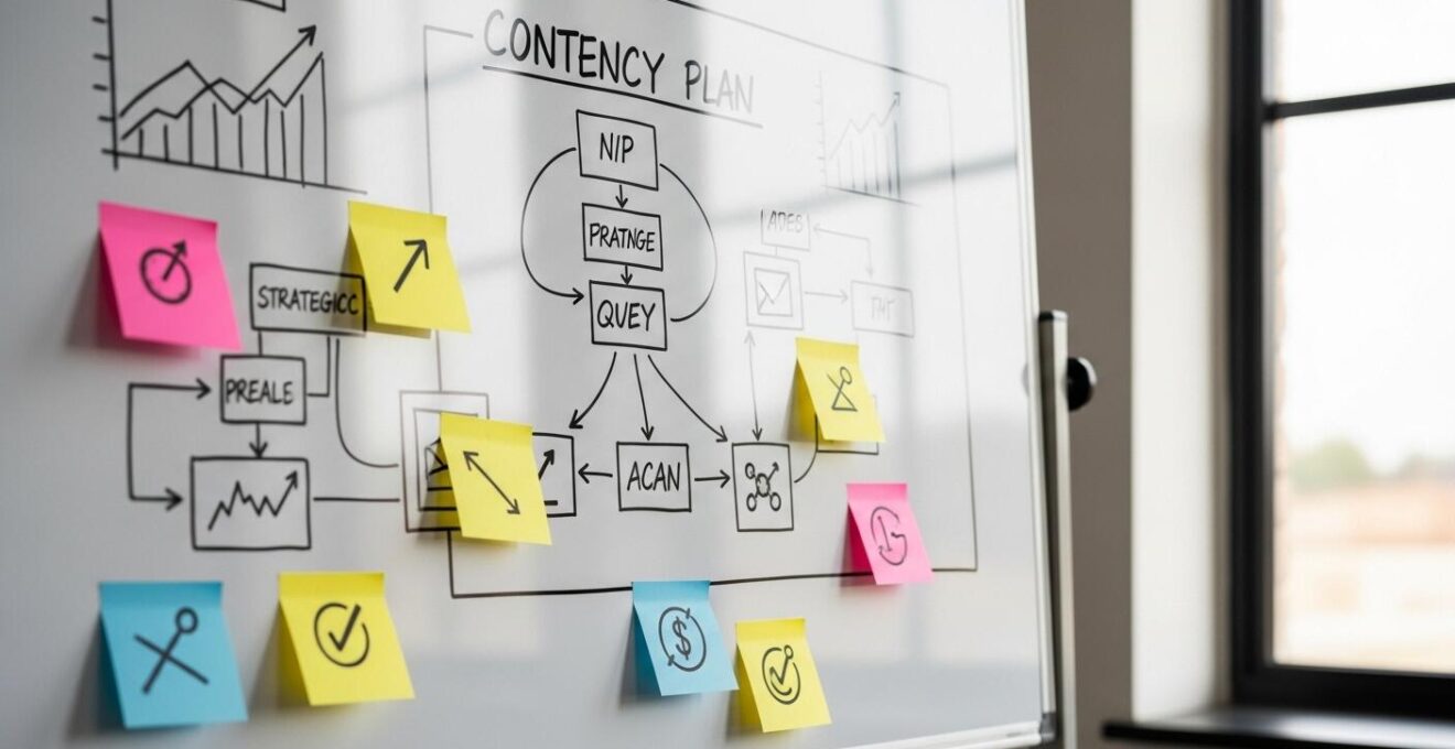 Tableau de plan de contingence illustrant la gestion des risques dans une reprise d'entreprise.
